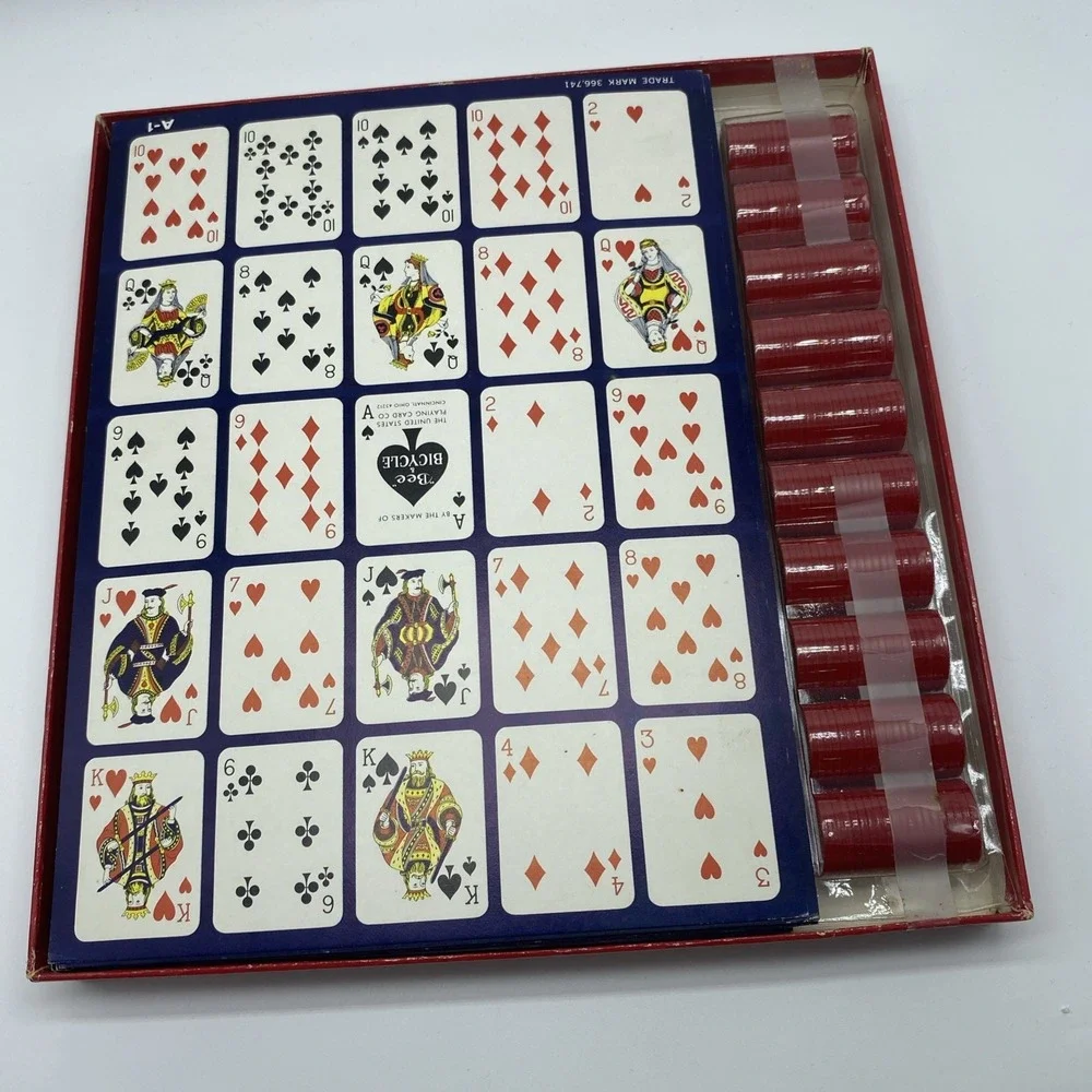 Vintage POKENO 12 Board Set, Original Chip Game, Bicycle & US‎ Playing Card Co. - Picture 6 of 8